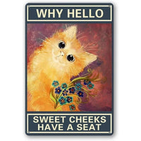 Funny Coffee Cat Sign by Tail chasers