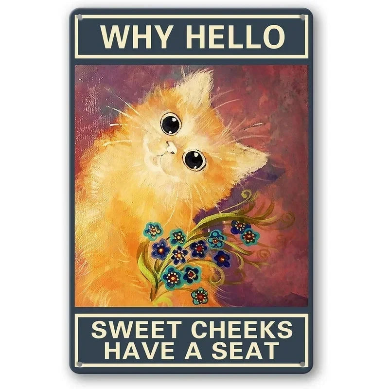 Funny Coffee Cat Sign by Tail chasers