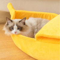 Banana-Shaped Cat Bed