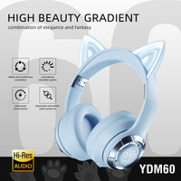 Cat Ear LED Bluetooth Headphones - Kids Wireless Gaming Headset