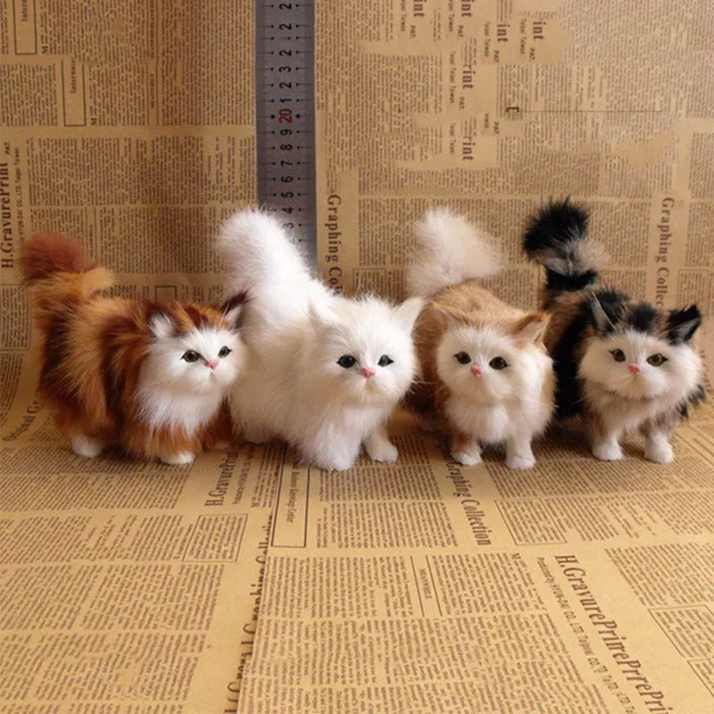 Cute Simulation Cat Plush Toy - Realistic Kitten Model Birthday Gift
