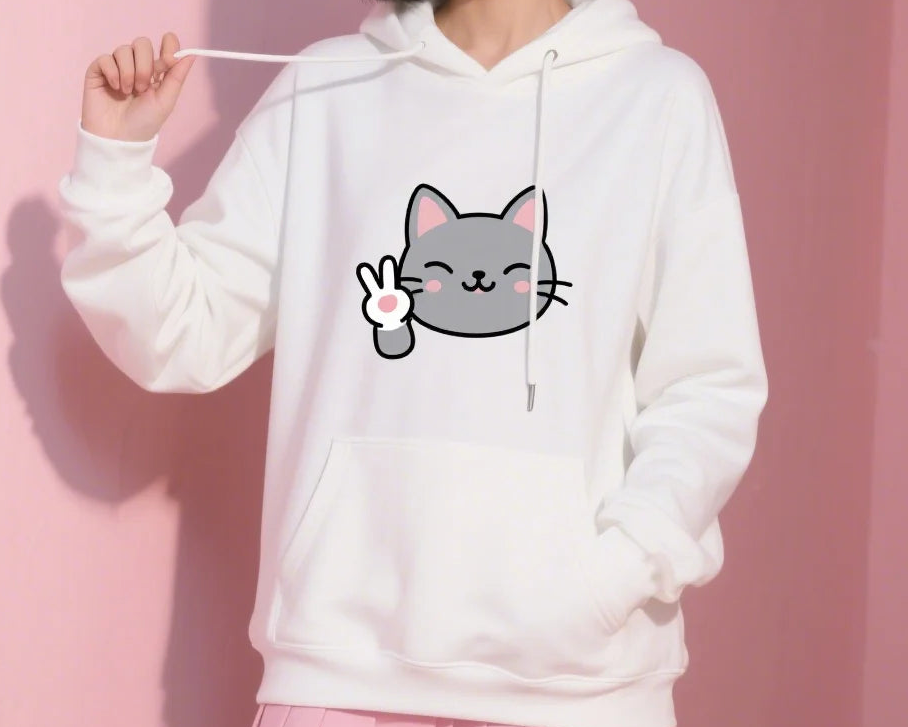 Heavy Duty Cat Print Hoodie