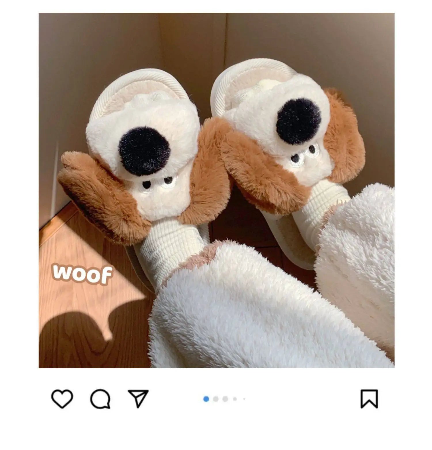Winter Dog Cartoon Couple Slippers