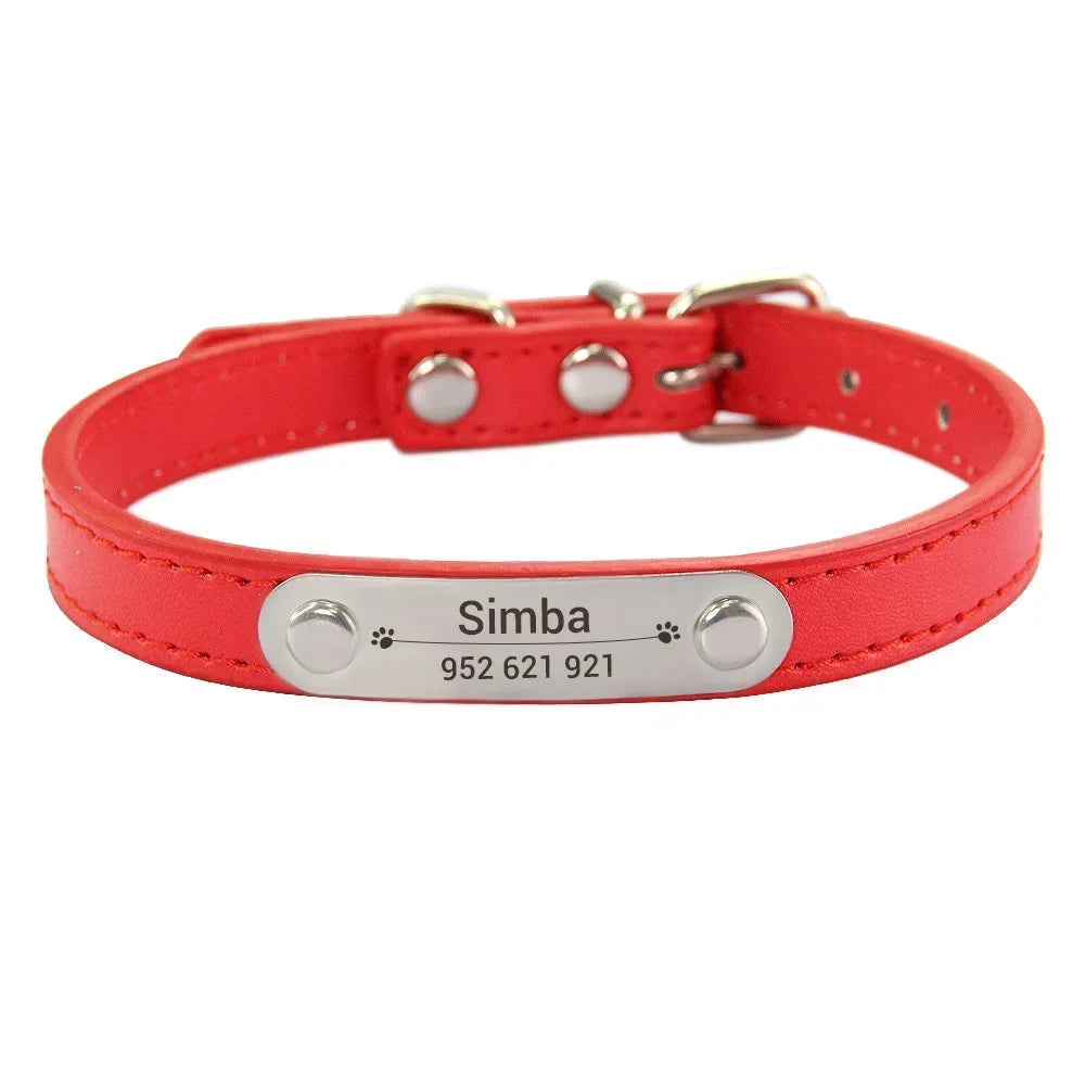 Personalized Engraved Leather Dog Collar