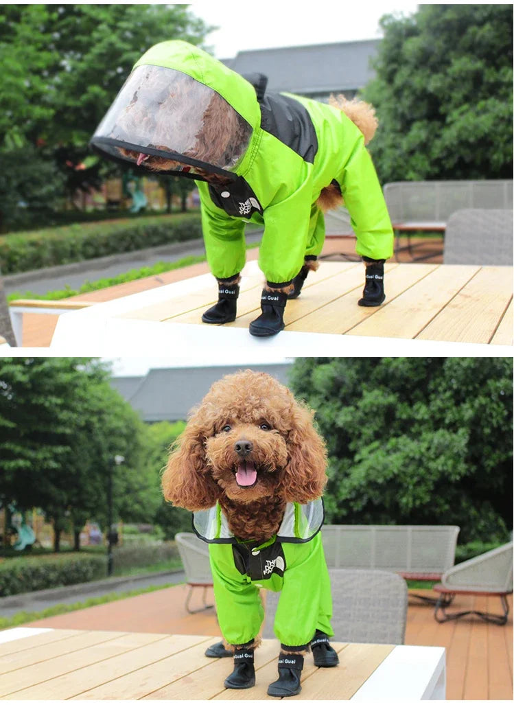 Adorable Dog Raincoat - Waterproof Jumpsuit Fun