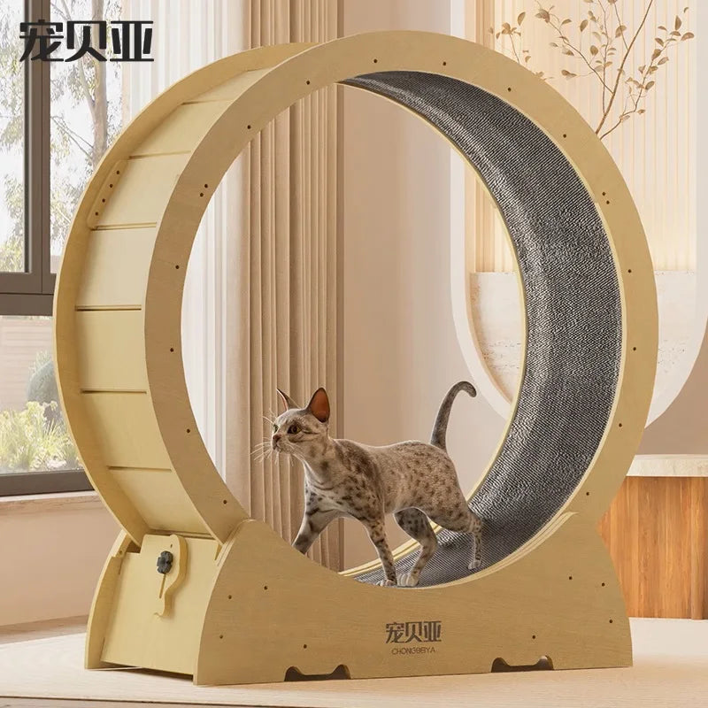 Cat Mute Treadmill Solid Wood Exercise Wheel