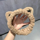 Cat Ears Face Wash Headband - Coral Fleece Spa Hairband