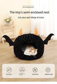 Halloween Bat Pet Cave Bed - Cozy Fall & Winter Warmth