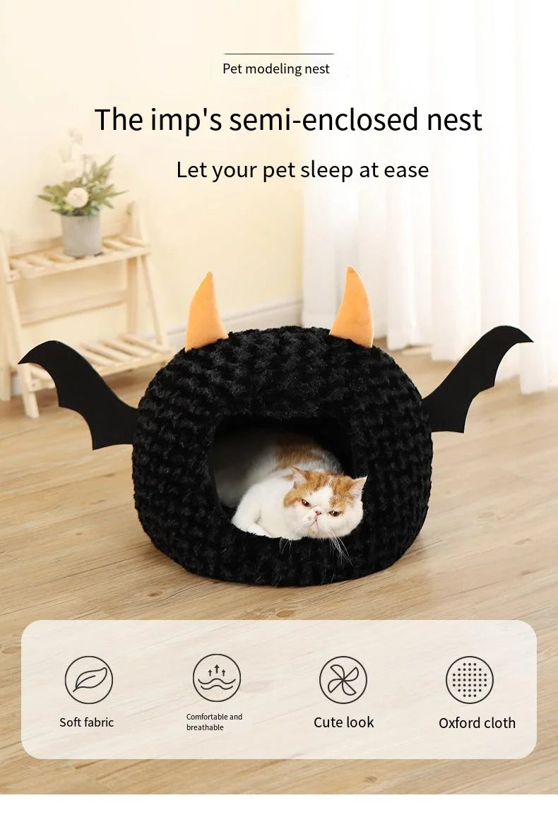 Halloween Bat Pet Cave Bed - Cozy Fall & Winter Warmth