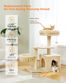 Multi-Level Cat Activity Tree with Scratching Posts & Hammock