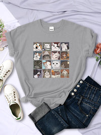 Animal Dog Cat Harajuku T-Shirt - Trendy Summer Sport Style Women's Top