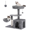 Multi-Level Cat Activity Tree with Scratching Posts & Hammock