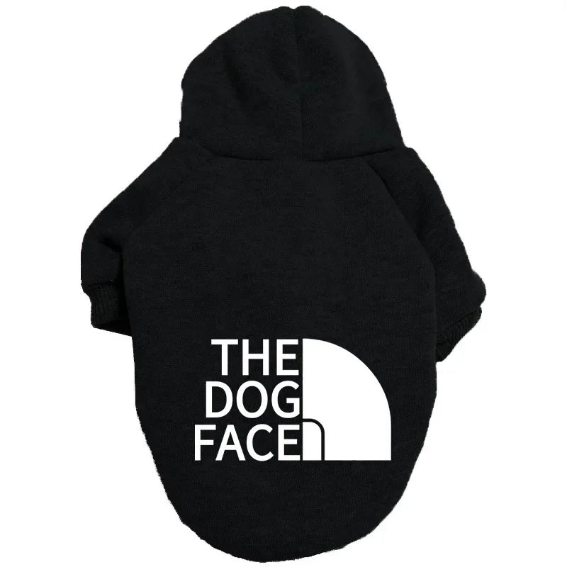 Dog Face Print Hoodie - Winter Jacket for Large Dogs
