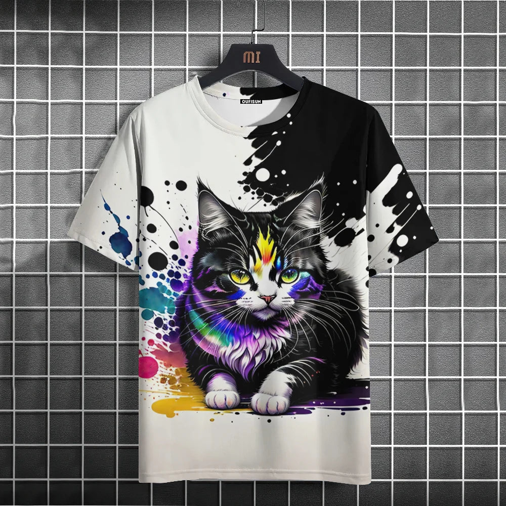 3D Cat Men's Tee