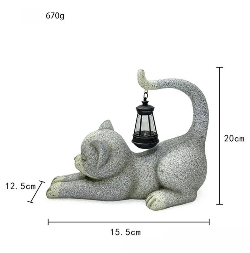 Solar Cat Garden Light - Adorable Outdoor Statue with Auto-Glow