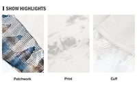 Dog Print Fake Two-Piece Men's Sweatshirt - Retro Patchwork Crew Neck