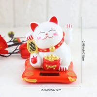 🌞 Lucky Beckoning Cat Solar Ornament - Continuous Fortune Waving Decoration