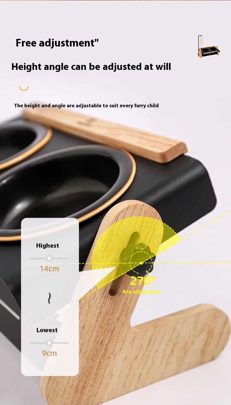 Elegant Chinese-Style Adjustable Pet Bowl by Tail chasers