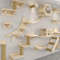 Wall-Mounted Cat Climbing System