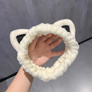 Cat Ears Face Wash Headband - Coral Fleece Spa Hairband