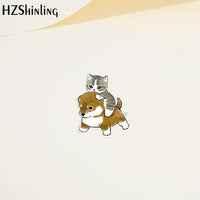 Cartoon Pet Acrylic Lapel Pin - Dogs & Cats