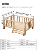 Premium Solid Wood Pet Bed - All-Season Removable Cushion for Dogs & Cats