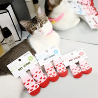 Pet Knit Sock Slippers - 4-Piece