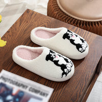 Border Collie Embroidered Plush Slippers