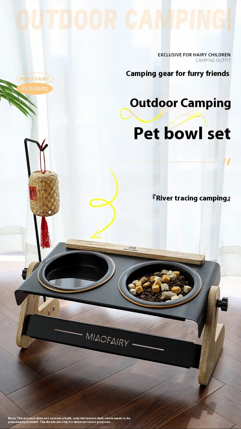Elegant Chinese-Style Adjustable Pet Bowl by Tail chasers