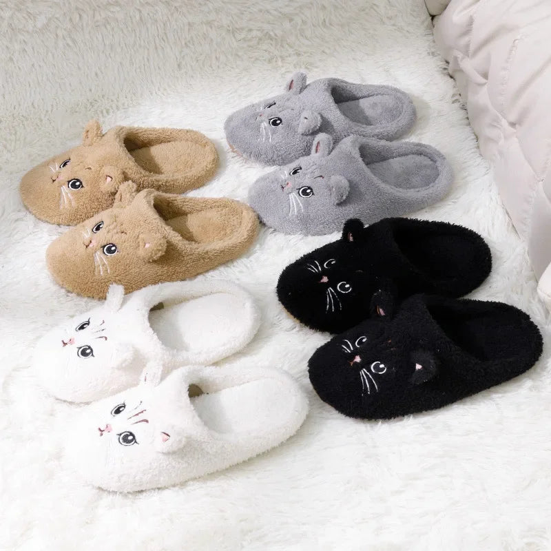 Fuzzy Fur Cat Winter Slippers