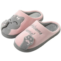 Lucky Cat Couple Cotton Slippers