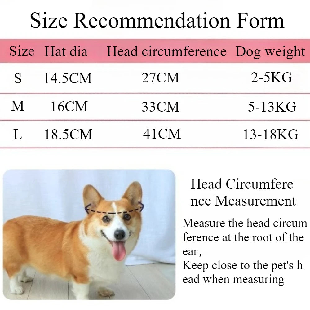 Adorable Dog Sun Hat with Ear Holes - Adjustable UV Protection Cap