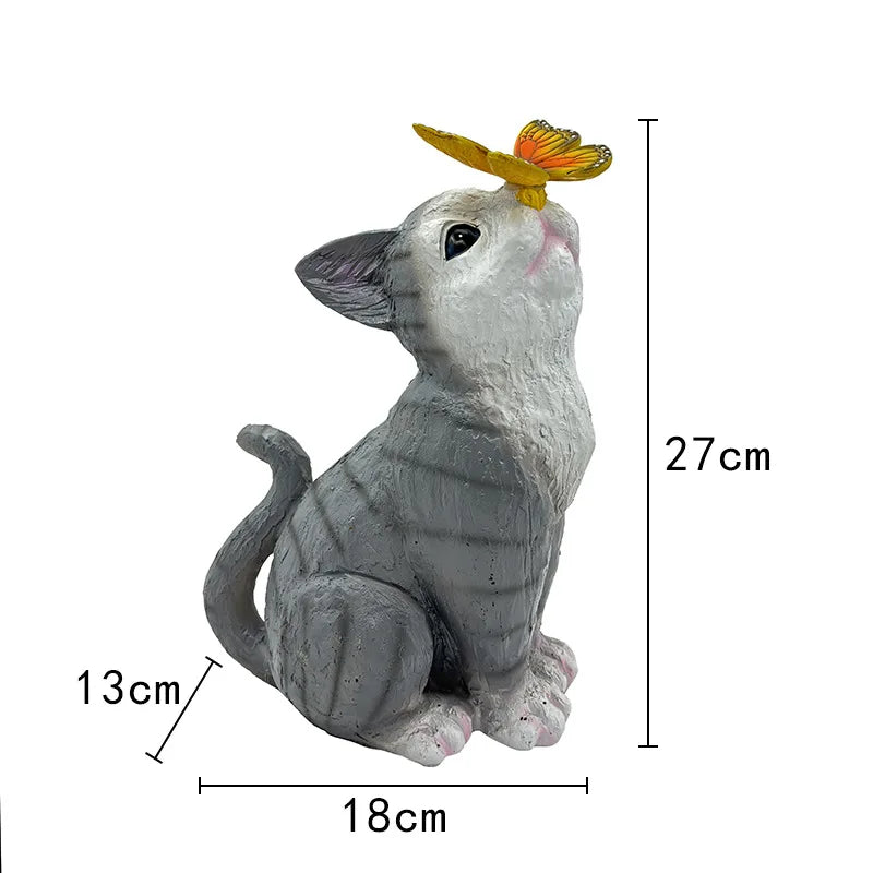 Solar Cat Garden Light - Adorable Outdoor Statue with Auto-Glow