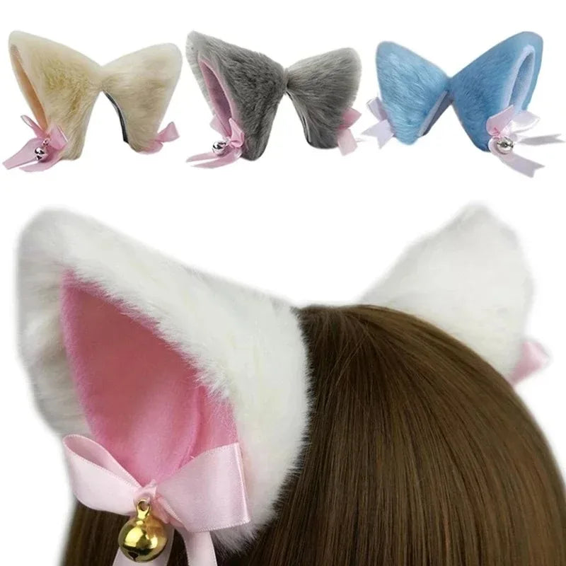 Cat Ear Cosplay Costume Set - Anime Headband & Claw Gloves with Bell