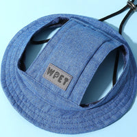 Adorable Dog Sun Hat with Ear Holes - Adjustable UV Protection Cap