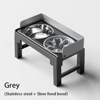 Collapsible Elevated Dog Bowls - Adjustable Stand with Double Stainless Steel Bowls