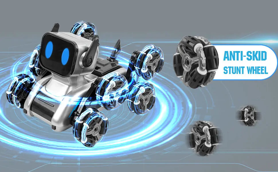 Remote Control Robot Dog | Gesture Sensing,Stunt Rc Cars, Interactive Pocket Emo Robot,Cool Lighting & Music by Tail chasers