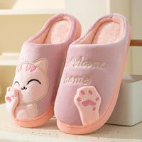 Lucky Cat Couple Cotton Slippers