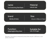 Cat Recliner Lounge - Portable Sisal Scratching Sofa