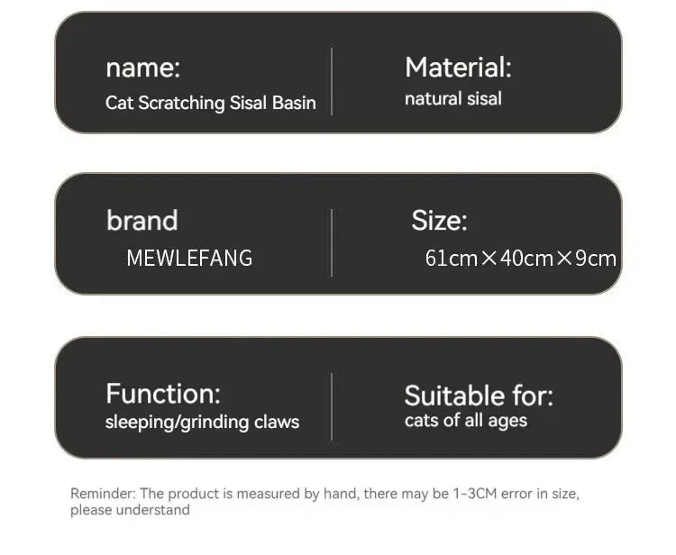 Cat Recliner Lounge - Portable Sisal Scratching Sofa