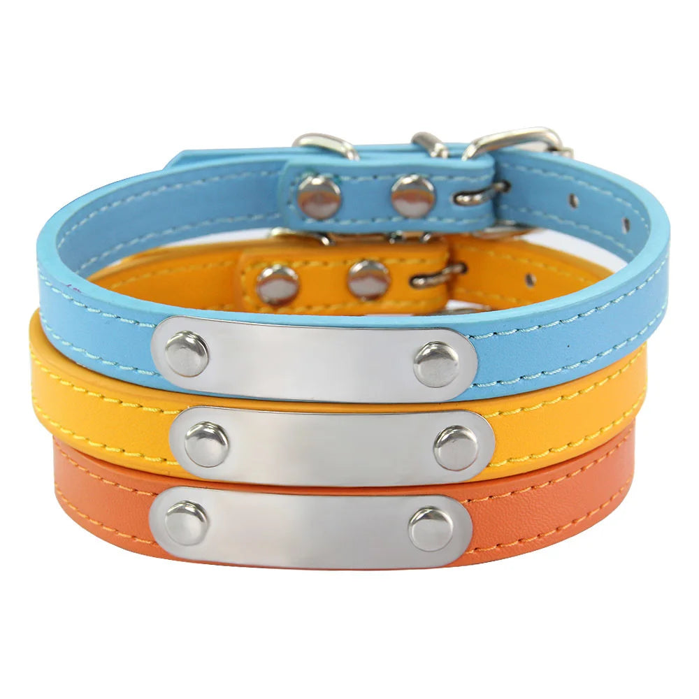 Personalized Engraved Leather Dog Collar