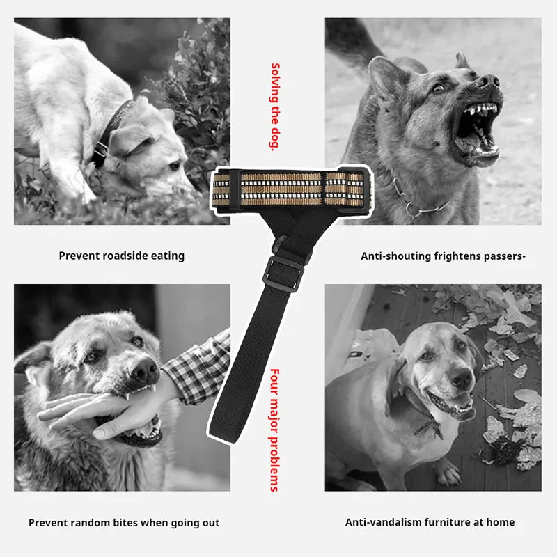 Reflective Tactical Muzzles for Medium Large Dogs Leads for Anti Barking Training Rope Guide Pet Mouth Cover Big Dog Accessories by Tail chasers
