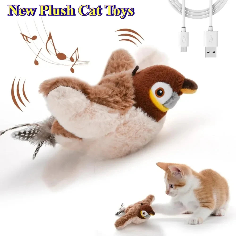 Cat Interactive Toys - Catnip Electric Bird Touch-Activated USB Rechargeable
