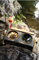 Elegant Chinese-Style Adjustable Pet Bowl by Tail chasers