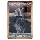 Funny Coffee Cat Sign by Tail chasers