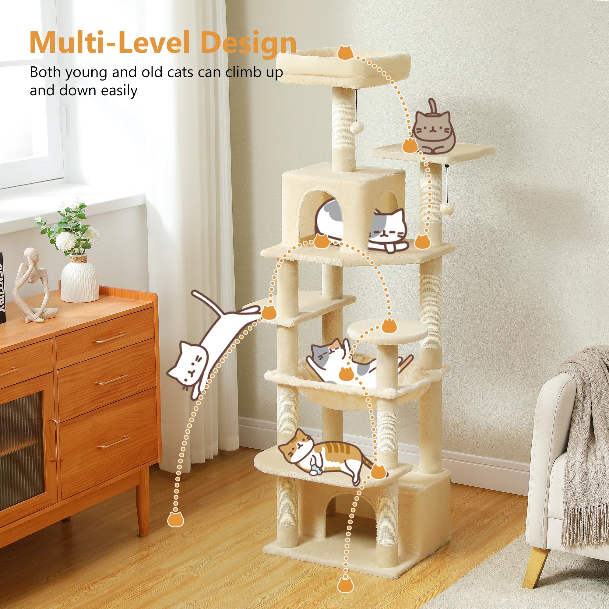 Spacious Multi-Level Cat Tower