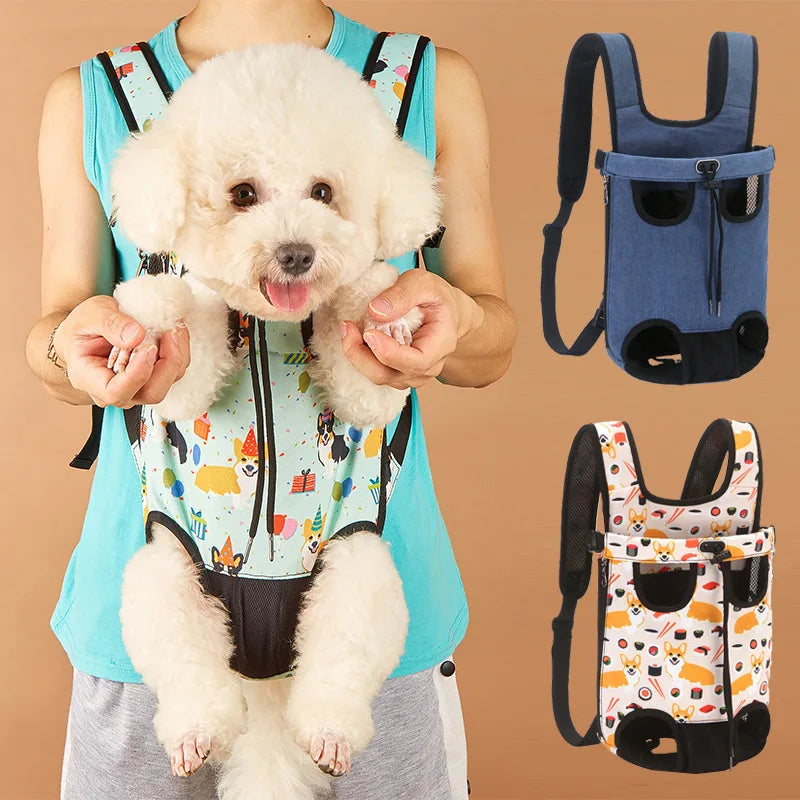 Denim Pet Dog Backpack Outdoor Travel Cat Carrier Bag for Small Dogs Breathable Shoulder Puppy Kedi Carring Bags Pets Products