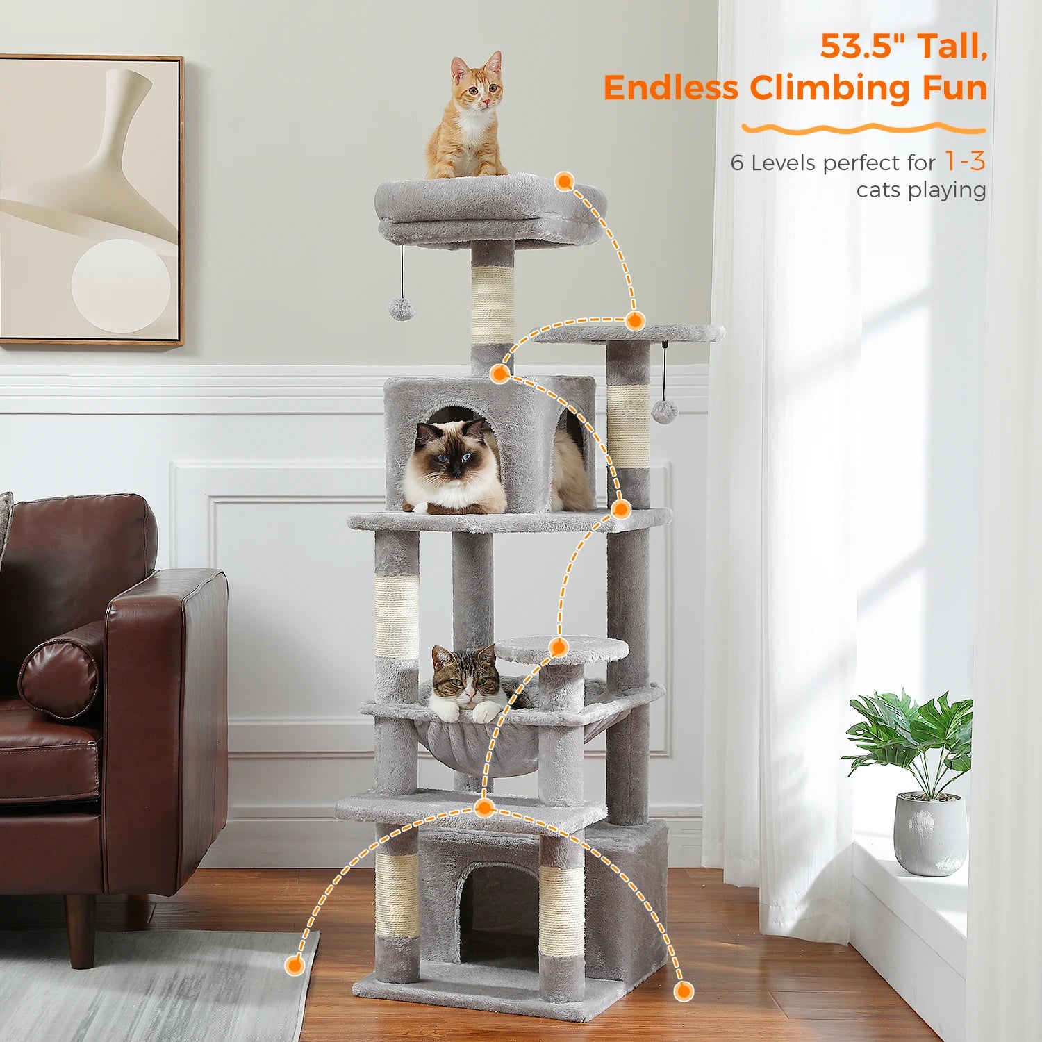 Spacious Multi-Level Cat Tower