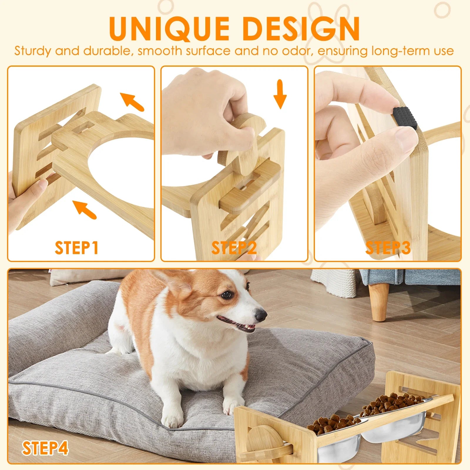 Bamboo Elevated Bowl Stand by Tail chasers