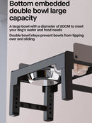 Collapsible Elevated Dog Bowls - Adjustable Stand with Double Stainless Steel Bowls